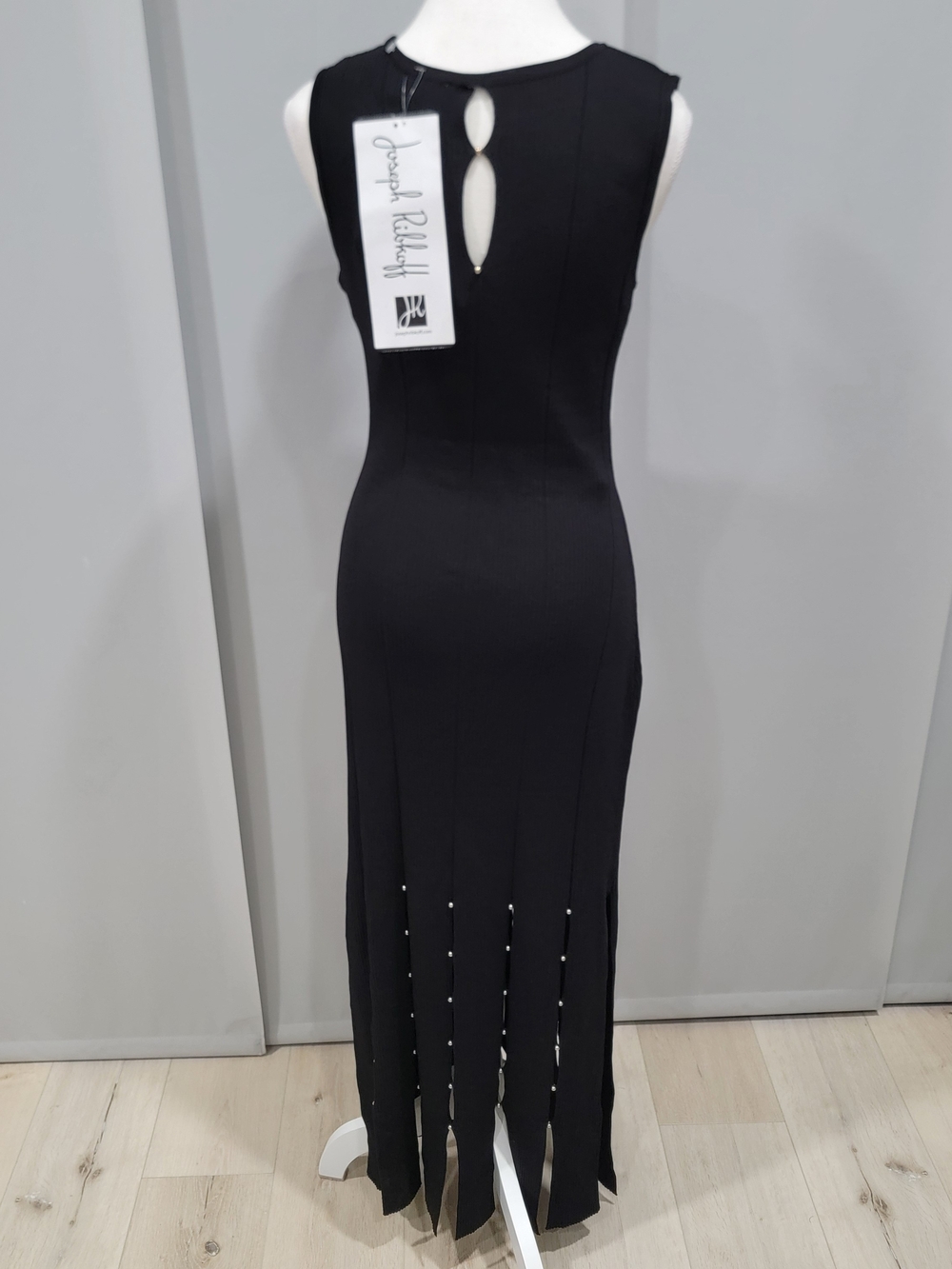 Joseph Ribkoff Black Sleeveless Maxi Dress with Keyhole Accents - Picture 7 of 12